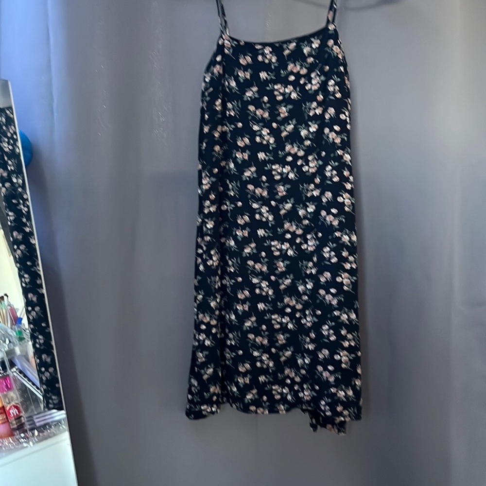 Black American eagle floral designed summer dress